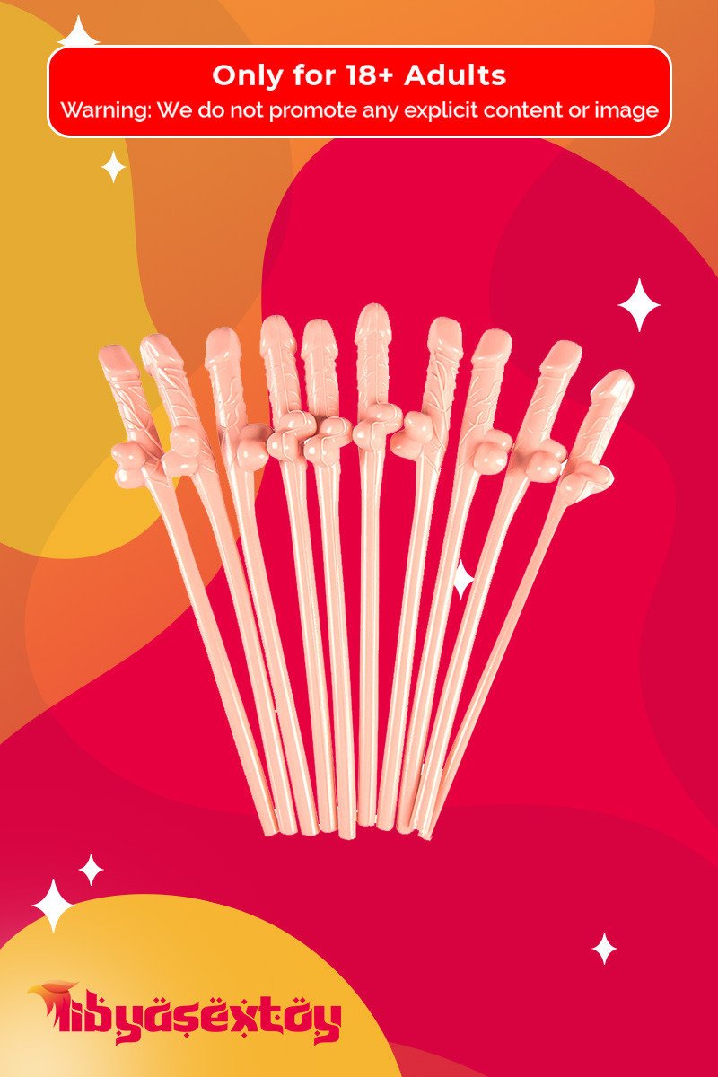 Pack of Ten Willy Straws Blow me KP-001